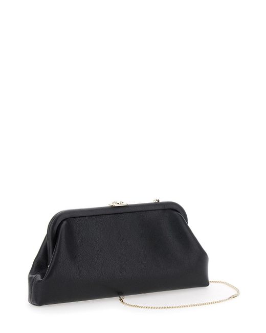 Clutch 'Skylar' Con Tracolla Con Catena E Chiusura A Scatto di Jimmy Choo in Black
