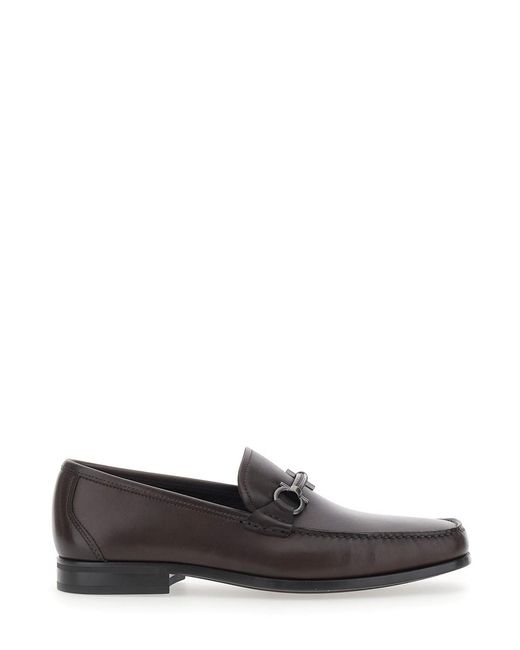 Ferragamo Gray Leather Loafers for men