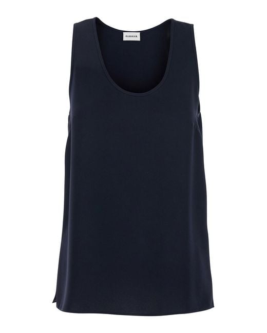 P.A.R.O.S.H. Blue P.A.R.O..H. Sleeveless Top With Round Neck