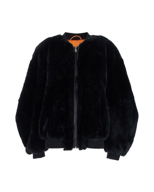 Numerootto Black Bomber Jacket With Zip Closure