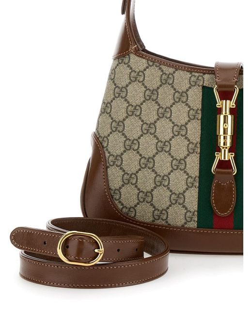 Gucci Jackie 1961 And Ebony Hobo Shoulder Bag With Web Detail in Grey Lyst UK