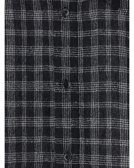 TONYWACK Black Shirt With Check Motif for men
