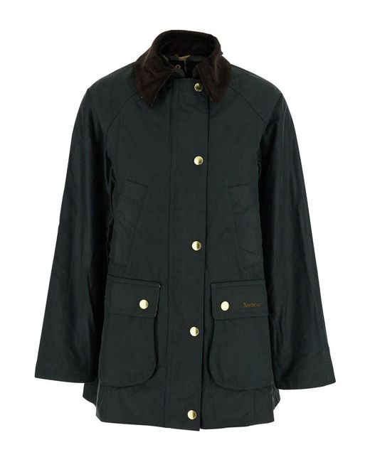 Barbour Black 'Modern Beadnell' Jacket With Embroidered Logo On The Front