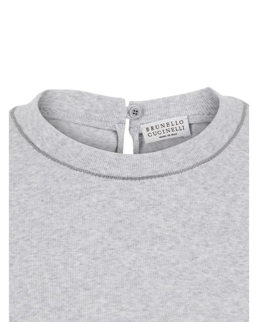 Brunello Cucinelli Gray T-Shirt Crew Neck