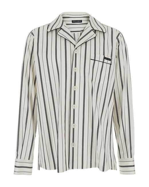 Dolce & Gabbana Multicolor And Long-Sleeved Shirt With Stripe Motif for men