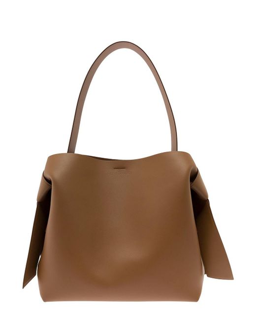Acne Brown Musubi Midi New Leather Handbag Acne