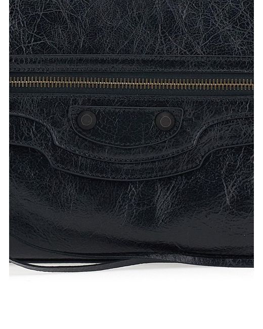 Balenciaga Black 'Le City' Small Clutch With Zip Pocket On The Front I