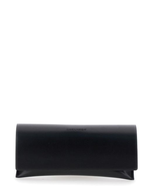 Saint Laurent Brown Sunglasses With Thick Frame And Tortoiseshell Print