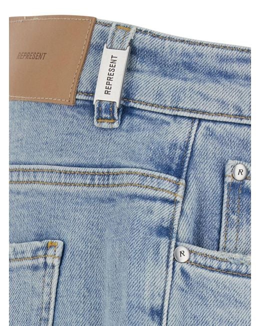 Represent Blue Denim Boot Cut Jeans for men