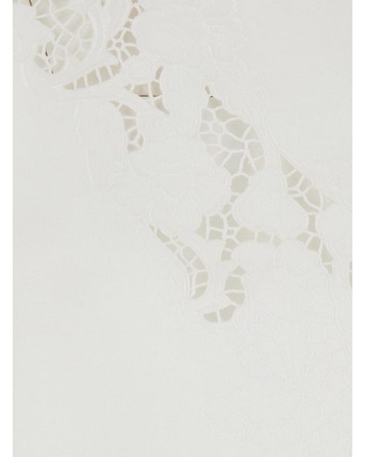 Twinset White Sleeveless T-Shirt With Embroidered Details