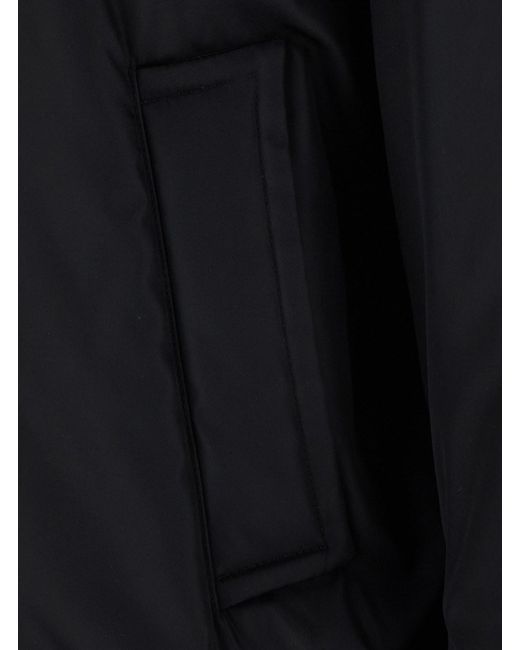 Balenciaga Blue Bomber Jacket With Shirt Collar And Logo On The Front for men