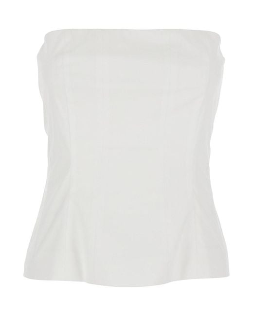 FEDERICA TOSI White Sleeveless Top With Corset Design And Hidden Closu