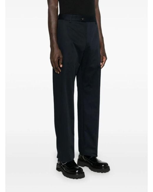McQueen Blue Straight Tailored Pants for men