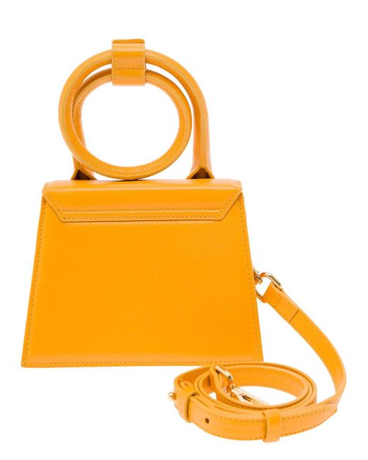 Jacquemus Orange 'Le Chiquito Noeud' Crossbody Bag With Logo Detail In