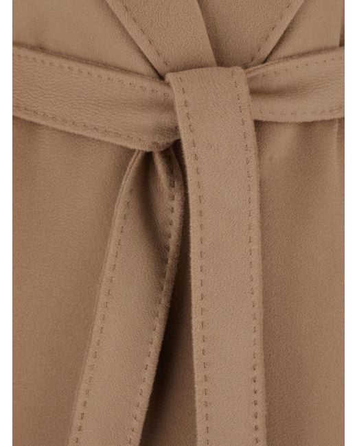 Max Mara Natural 'Loriana' Coat With Shawl Revers And Front Belt C