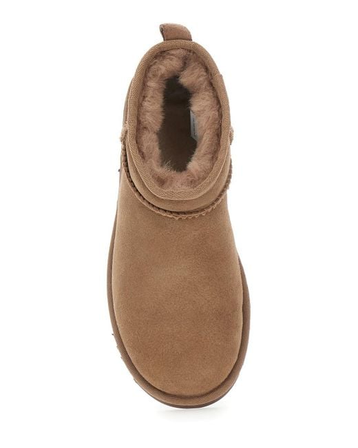 Ugg Brown Classic Ultra Mini Suede Boots For