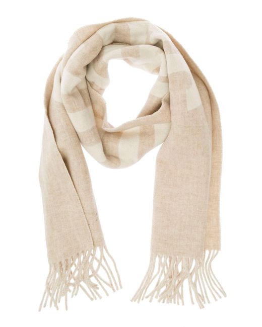 Jacquemus Natural Lecharpe Beige Scarf With Contrasting Logo In Wool for men
