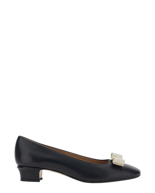 Ferragamo Multicolor 'Vara 2.0' Pumps With Low Block Heel And Logo Plaque On The Front