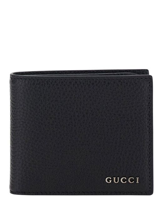 Portafoglio Bi-Fold Con Dettaglio Logo di Gucci in Black da Uomo