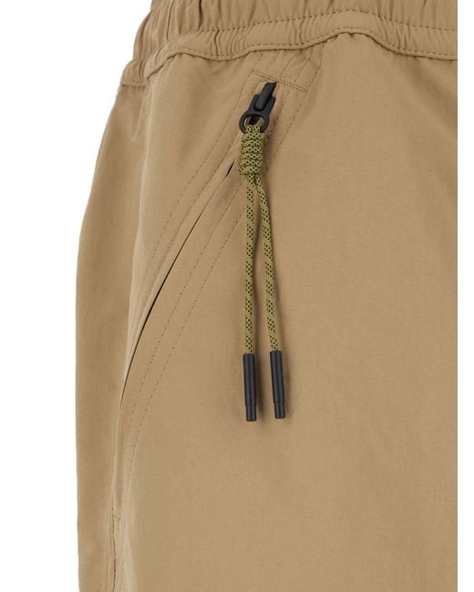 Moncler Natural Bermuda Shorts With Elastic Waist And Logo Patch On The Rear for men