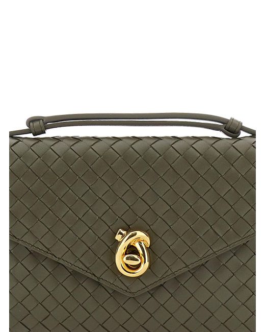 Borsa A Tracolla 'Knot Lock' Con Motivo Intrecciato E C di Bottega Veneta in Green