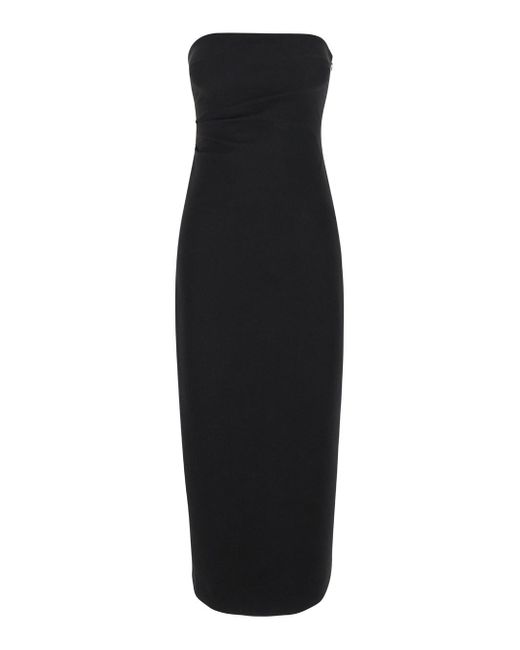 Le Plain Black Bustier Dress With Slit