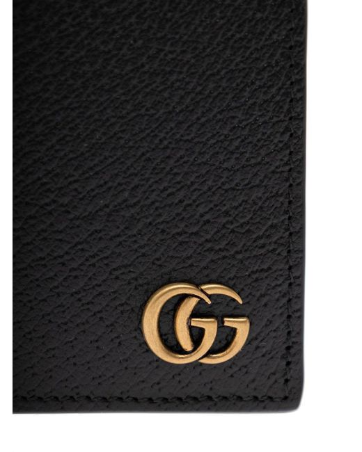 Gucci Black 'Gg Marmont' Bifold Card-Holder for men