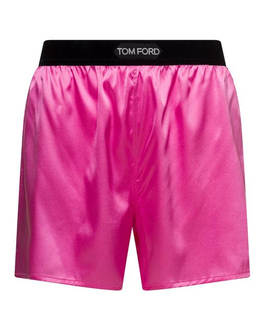 Tom Ford Pink Waist Logo Shorts