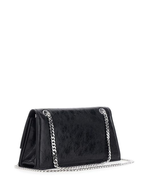 Tory Burch Black 'Kira' Shoulder Bag With Chain Strap And Metallic Logo On The Front