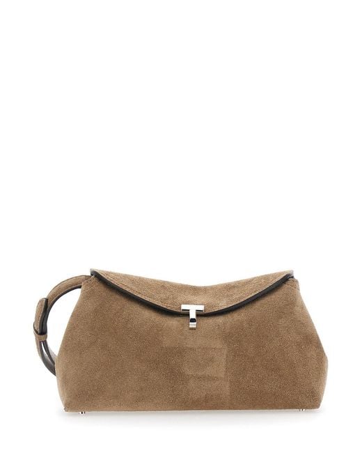 Totême  Brown 'T-Lock' Crossbody Bag With T Closure