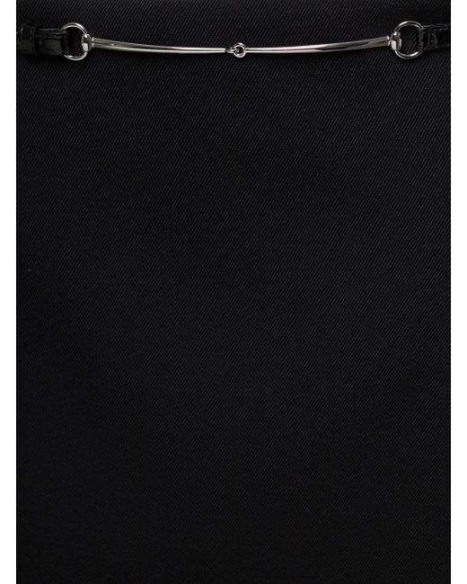 Minigonna Con Cintura Morsetto di Gucci in Black