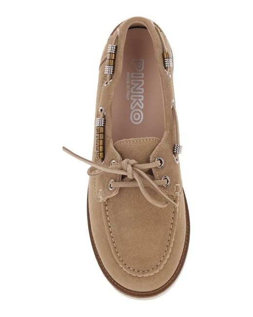 Pinko Brown Loafers Grace Suede
