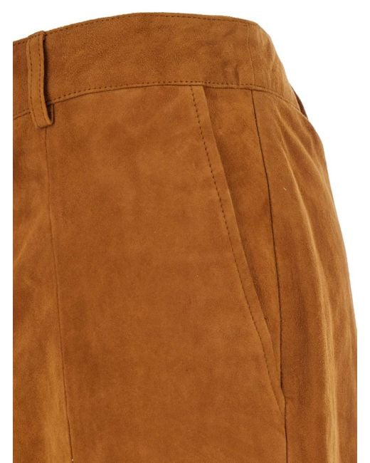 Lenny Suede Pants di Tela in Brown