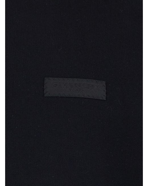 Givenchy Blue Crewneck Sweatshirt With Logo Patch On The Front for men