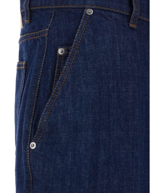 AMI Blue Five-Pocket Bermuda Shorts With Logo Patch On The Back for men