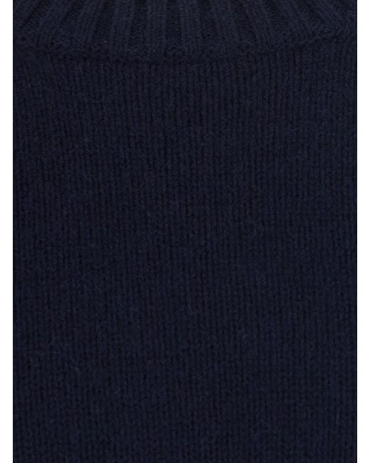 Soft Goat Blue Cashmere Crew Neck Sweater For for men
