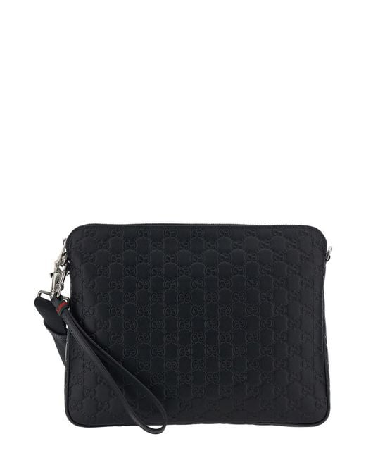 Borsa A Spalla 'Emblem' Con Tracolla Regolabile E Removibile E M di Gucci in Black da Uomo