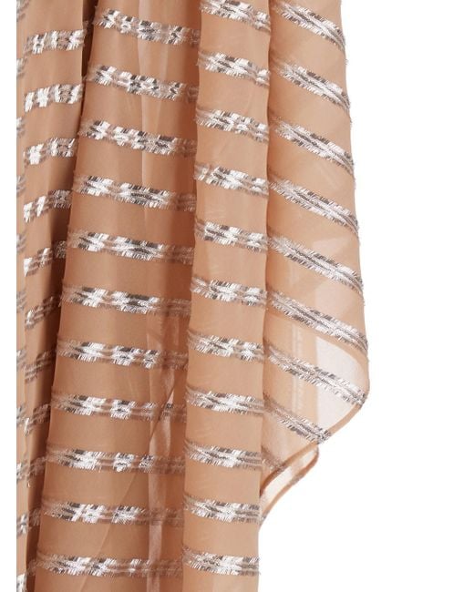 Taller Marmo Natural Petra One-Sleeve Fil Coupé-Trimmed Silk-Blend Gown