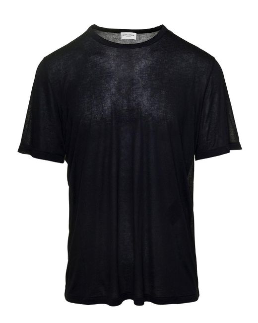 Saint Laurent Black T-Shirt Col Rond (Vo for men