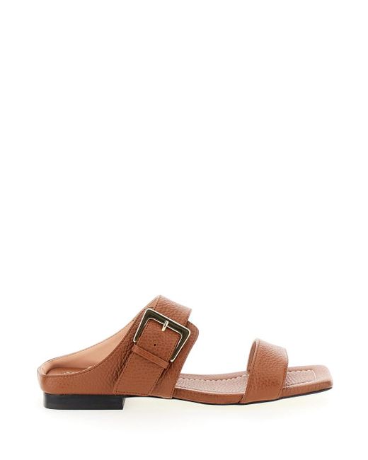 Pollini Brown Sandals With Maxi Buckle