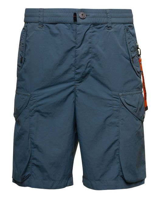 Parajumpers Blue 'mitch' E Swim Trunks With Key Chain Detail In Nylon Man for men