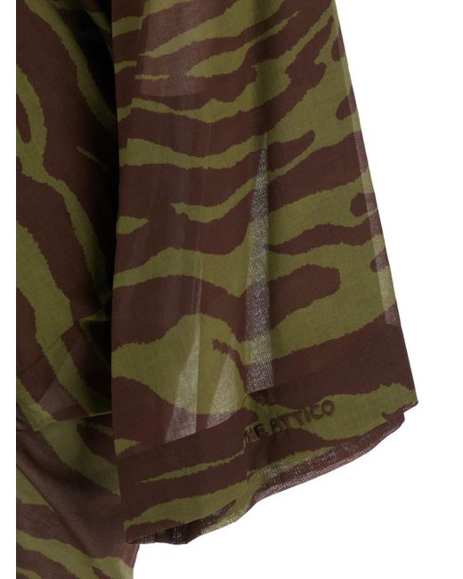 Abito Mini Con Scollo Profondo A V E Stampa All-Over di The Attico in Green