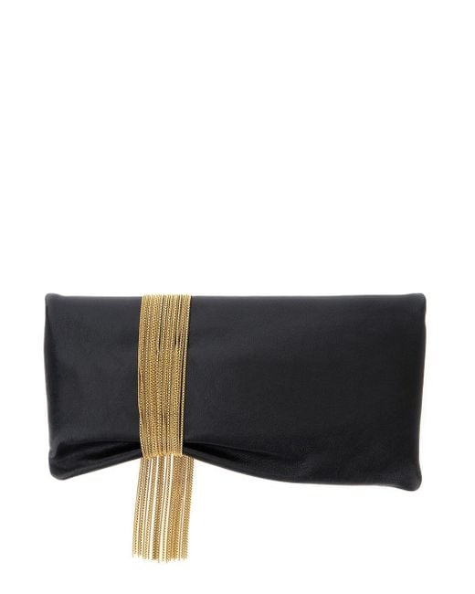 Pochette 'Zandra' Con Pendente Con Cristalli di Jimmy Choo in Black