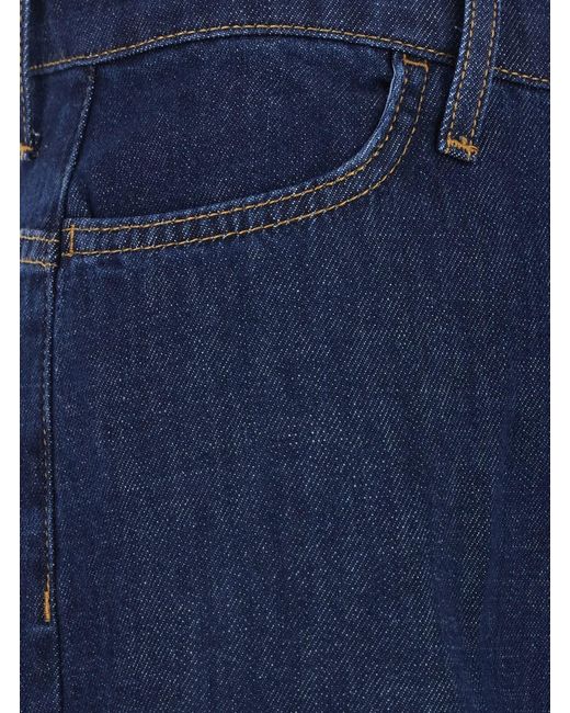 ..,merci Blue Wide Leg Jeans With Logo Patch On The Back
