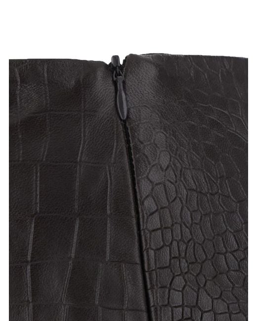 FEDERICA TOSI Black Longuette Leather Cocco Print With Pockets And Zip Closu