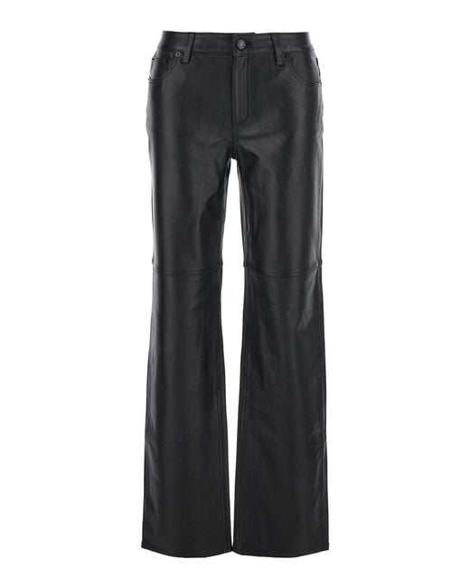 MICHAEL Michael Kors Black Leather Belt Loop Pants For