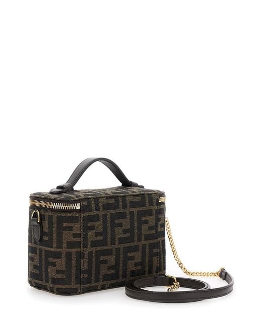 Fendi Black 'Vanity Bag' Handbag With Ff Motif