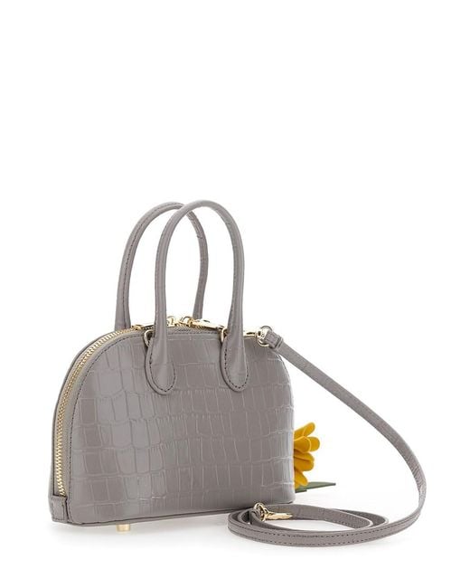 Self-Portrait Gray Mini Bag With Adjustable And Removable Shoulder Str