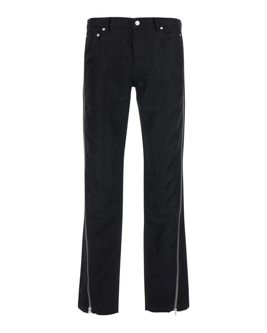 Rick Owens Black 'Vega' Pants With Openable Side Zippers for men