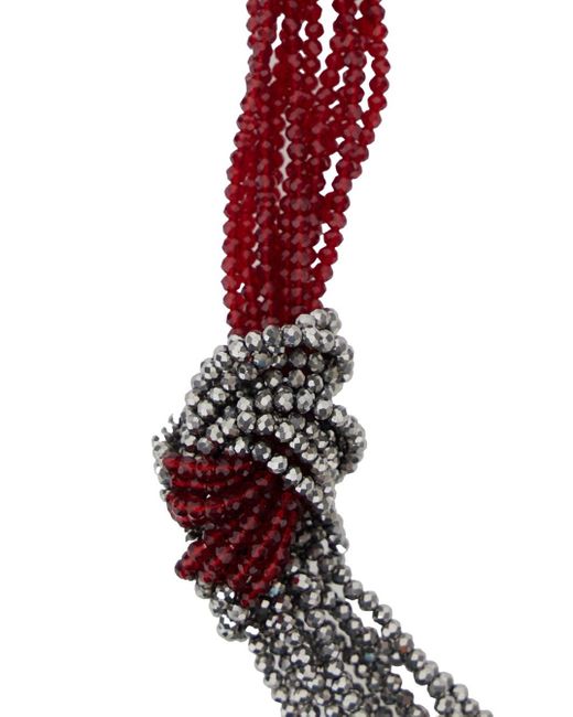 Collana Con Design Di Perline E Cinturino di Antonelli in Metallic
